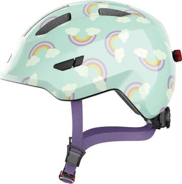 ABUS kinderhelm Smiley 3.0 LED - fietshelm met licht - diepe, Fietsen en Brommers, Verzenden, Zo goed als nieuw, Abus