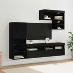 vidaXL TV Wandmeubels Wandgemonteerd 6 pcs Zwart Eiken, Huis en Inrichting, Verzenden, Nieuw