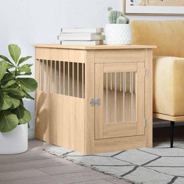 vidaXL Hondenbench 55 x 80 x 68 cm bewerkt hout sonoma, Verzenden
