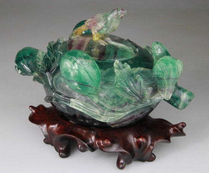 Brule parfum sculpte - Censer Vase - Fluorite Amethyste -, Antiek en Kunst, Antiek | Overige Antiek