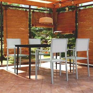 vidaXL 5-delige Tuinset wit, Verzenden, Tuinset