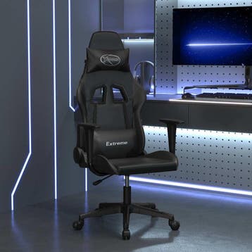 vidaXL Massage gamestoel kunstleer zwart, Verzenden