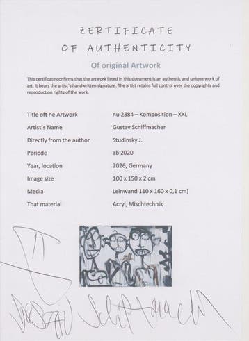 Gustav Schiffmacher - nu 2384 – Komposition – XXL, Antiek en Kunst