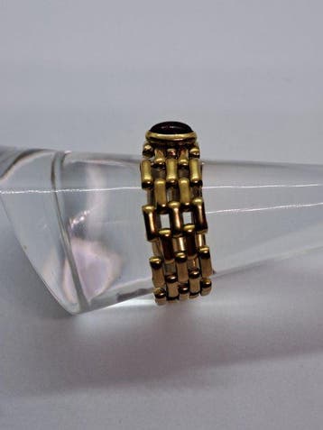 Bague - 18 carats Or jaune Rubis