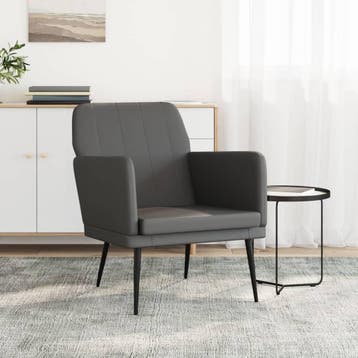 vidaXL Fauteuil 61x78x80 cm kunstleer grijs, Verzenden, Nieuw