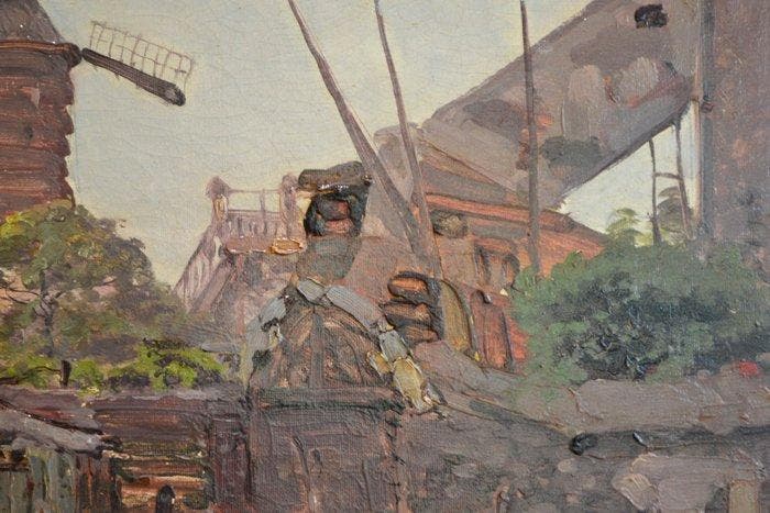 Paul Morizet (1850-) - Le Moulin de la Galette, Montmartre, Antiek en Kunst, Kunst | Schilderijen | Klassiek