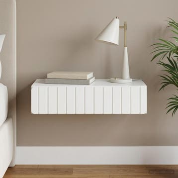 vidaXL Wandgemonteerde Zijtafel Wit 87,5 x 34,5 x 17 cm, Verzenden