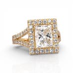 Ring - 18 karaat Geel goud - 3.95ct. tw. Diamant, Nieuw