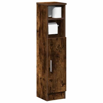 vidaXL Badkamerkast met rolhouder 20,5x22x90 cm gerookt, Verzenden, Nieuw