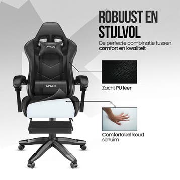 Avalo Gaming Stoel - Zwart, Verzenden, Nieuw