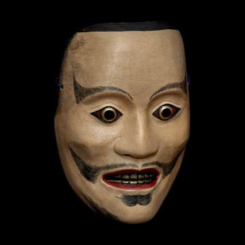 Japanese Wooden Noh mask of Ayakashi   (with mask bag)