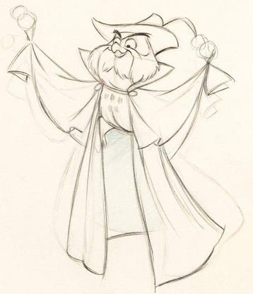 Walt Disney - Mock Prince-animatietekening Eens in een, Nieuw