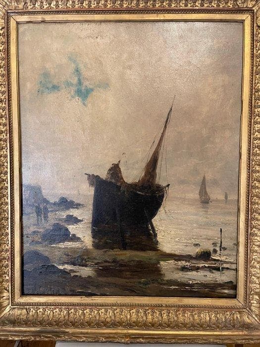 Honoré Nafraicheur (XIX) - Marine, Antiek en Kunst, Kunst | Schilderijen | Klassiek