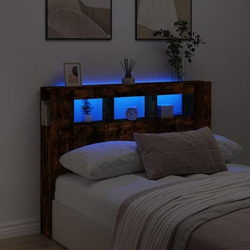 vidaXL Hoofdeinde met LED 140x18,5x103,5 cm bewerkt hout, Verzenden, Nieuw