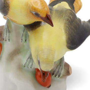 Herend - Beeldje - Golden Oriole Pair - Porselein