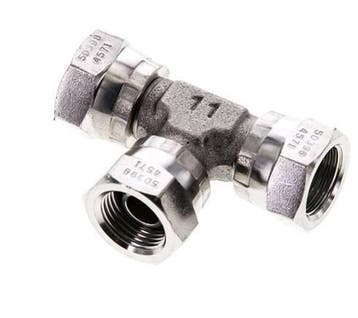 T-koppeling G3/8 Binnendraad RVS Hydrauliek 400bar, Doe-het-zelf en Bouw, Verzenden, Nieuw