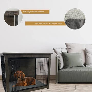 MaxxPet Houten Hondenbench 69x51x60cm - retourdeal (Dier), Dieren en Toebehoren, Ophalen of Verzenden, Nieuw