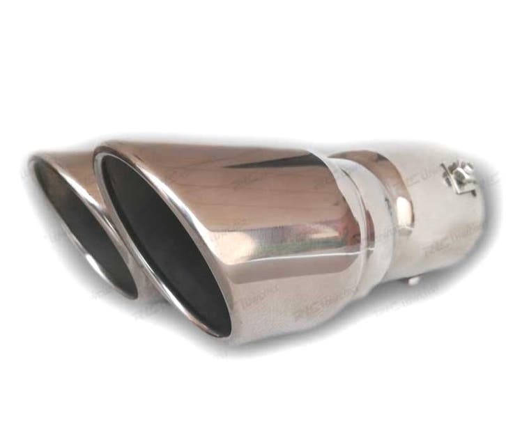 EMBOUT DÉCHAPPEMENT DOUBLE ROND ACIER INOXYDABLE, Autos : Pièces & Accessoires, Systèmes d'échappement, Envoi