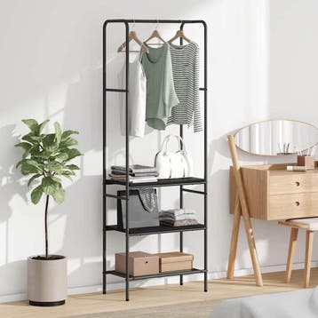 vidaXL Kledingrek Zwart Eiken 60 x 30 x 171 cm Bewerkt hout, Verzenden, Nieuw