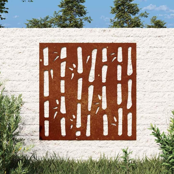 vidaXL Wanddecoratie tuin bamboe-ontwerp 55x55 cm, Verzamelen, Posters, Nieuw, Verzenden