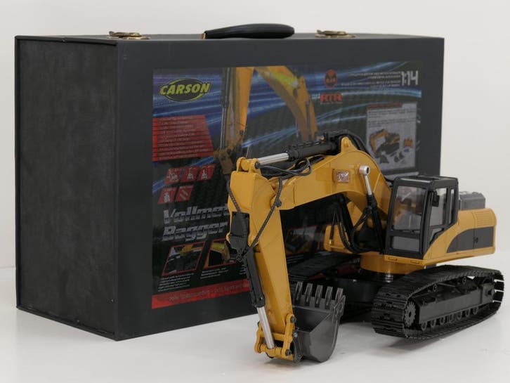Schaal 1:14 CARSON 500907413 Metall Raupenbagger 23-Kanal..., Hobby en Vrije tijd, Modelauto's | Overige schalen, Gebruikt, Ophalen of Verzenden