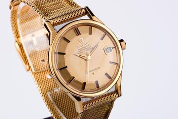 Omega - Vintage 18K Pink Gold Constellation Pie Pan dial