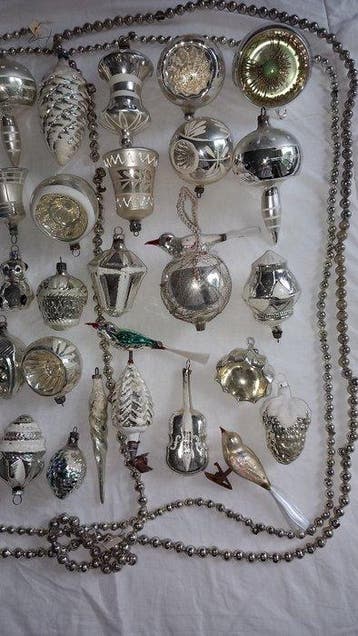 Kerstboomversiering (35) - Glas - Oude antieke kerstballen, Nieuw