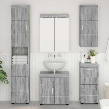 vidaXL Badkamer wandkast TULUM Grijs Sonoma 37 x 24,5 x 86, Verzenden