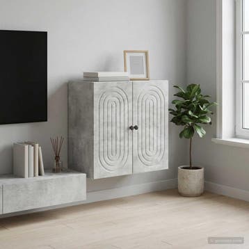 vidaXL Wandkast Betongrijs 59 x 31 x 60 cm Bewerkt hout, Huis en Inrichting, Verzenden, Nieuw