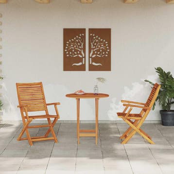 vidaXL Opvouwbare Bistroset 3 st Bruin Massief Acacia Hout, Verzenden, Nieuw