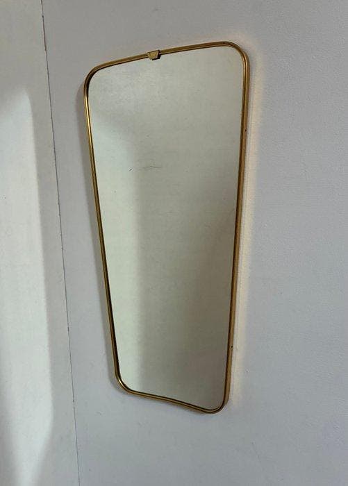 Wandspiegel - Glas, Hout - Grote vintage spiegel, Antiek en Kunst, Kunst | Designobjecten