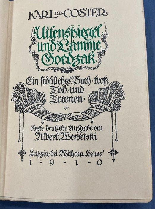 FINE PRESS; Karl (Charles) de Coster/ Hugo Steiner-Prag -, Antiquités & Art, Antiquités | Livres & Manuscrits