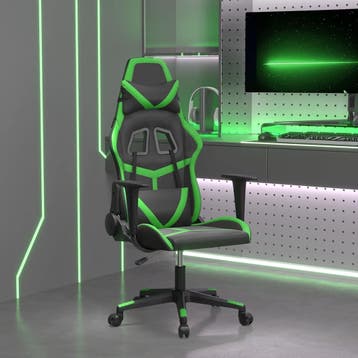 vidaXL Massage gamestoel kunstleer zwart en groen, Verzenden
