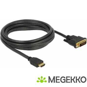 Delock 85655 HDMI naar DVI 24+1 kabel bidirectioneel 3 m, Computers en Software, Verzenden, Nieuw