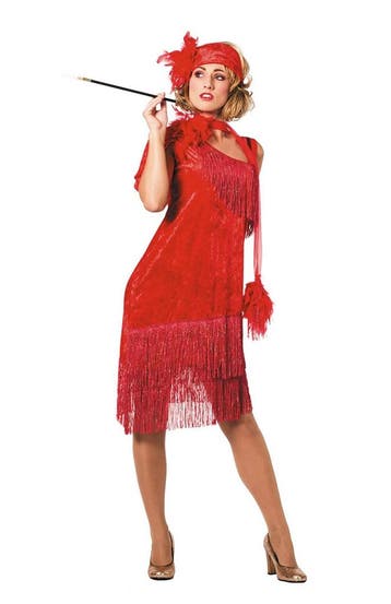 Charleston Jurk Rood Franjes, Kleding | Dames, Verzenden, Nieuw