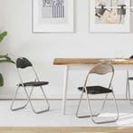 vidaXL Inklapbare stoel 2 pcs Zwart en Grijs 48 x 43,5 x 81, Huis en Inrichting, Stoelen, Verzenden, Nieuw