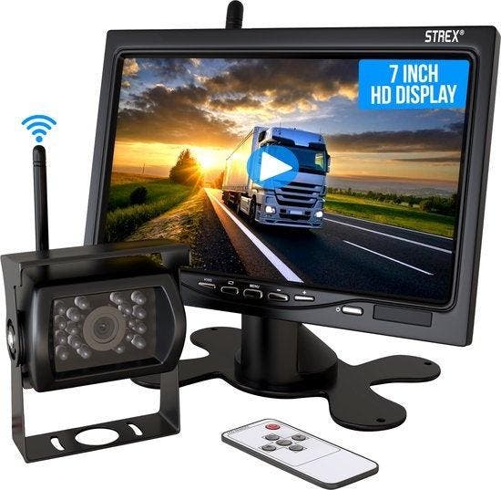 2dekans | Strex Achteruitrijcamera - Draadloos - 7 Scherm -, Auto diversen, Auto-accessoires, Ophalen of Verzenden