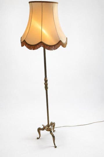 Staande lamp - Messing, Textiel