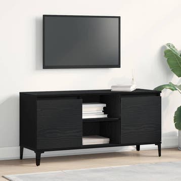 vidaXL TV Kast 102 x 35 x 50 cm Zwart Eiken Bewerkt hout, Verzenden