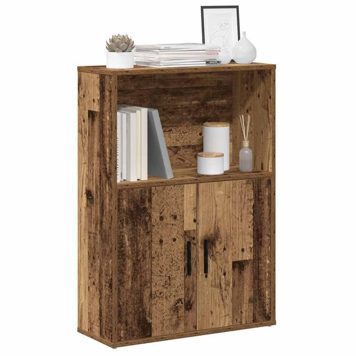 vidaXL Boekenkast 60x24x85 cm bewerkt hout oud houtkleurig, Huis en Inrichting, Kasten | Boekenkasten, Nieuw, Verzenden