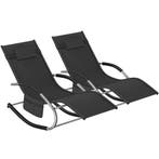 tectake Ligstoel Taya, ergonomisch, schommelfunctie - zwart,, Verzenden