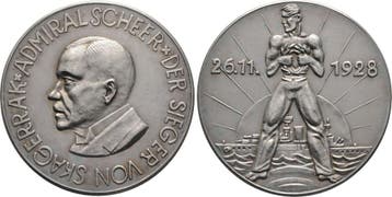 Zilver medaille 1928 Weimarer Republik, Postzegels en Munten, Penningen en Medailles, Verzenden