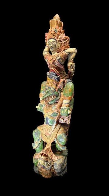 Grote Vishnu op Garuda-standbeeld - 82 cm - 1960-1970 -, Antiquités & Art