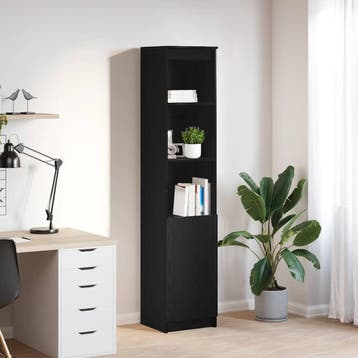 vidaXL Highboard 37,5x35x180 cm spaanplaat zwart, Maison & Meubles, Armoires | Dressoirs, Verzenden