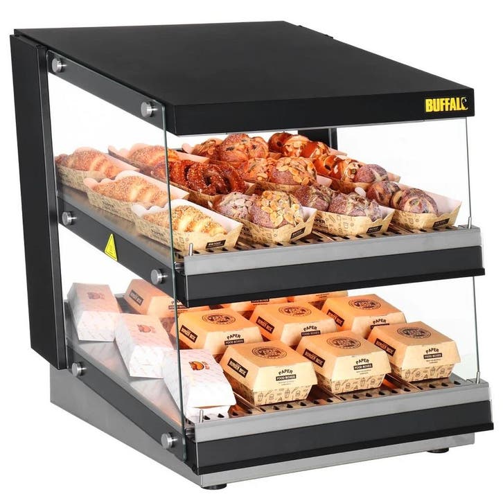 Burger Warmhoudvitrine | Zwart | 30°C/90°C | Statisch | 2, Zakelijke goederen, Horeca | Keukenapparatuur, Nieuw in verpakking