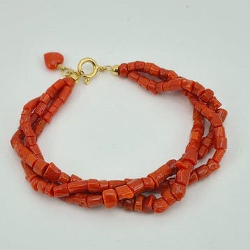 Koraal - Zilver, Verguld - Armband - CORALLO MEDITERRANEO
