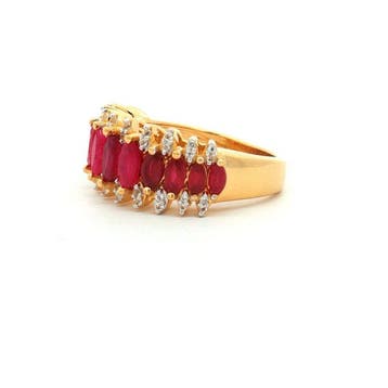 Zonder minimumprijs - Ring Zilver - 2.81ct. tw. Robijn -