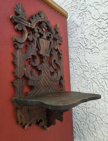 Wandrek - Hout - Console fretsnijwerk, Antiek en Kunst