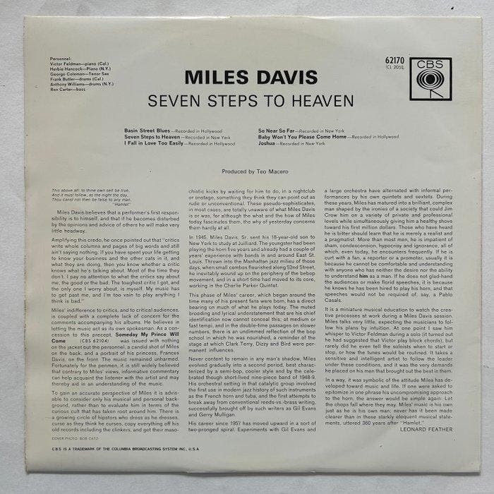 Miles Davis - Seven Steps To Heaven (1st Dutch mono, CD & DVD, Vinyles Singles