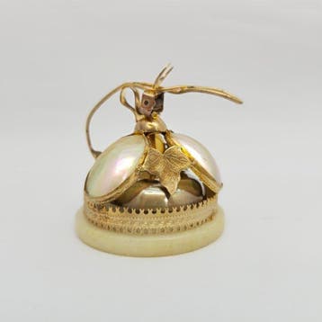 Sonnette dappel - vers 1850 - Nacre/bronze doré, Antiquités & Art
